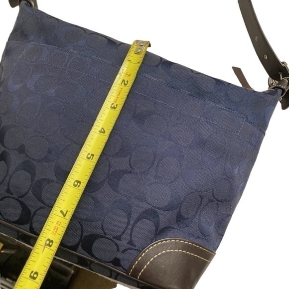 Coach vintage y2k blue signature c brown leather small shoulder bag - Picture 4 of 11